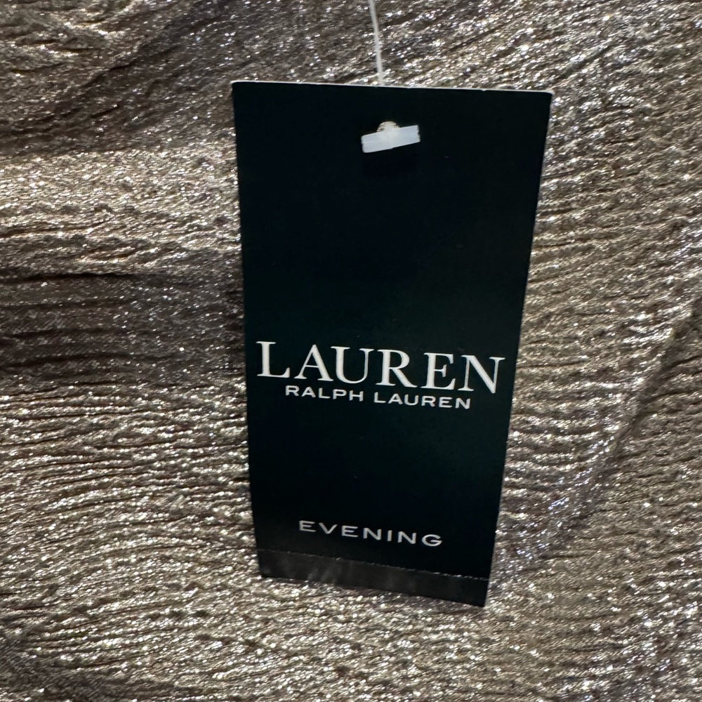 NWT Lauren Ralph Lauren Metallic Cowl Neck Sheath Dress Sz 4 - Picture 8 of 14